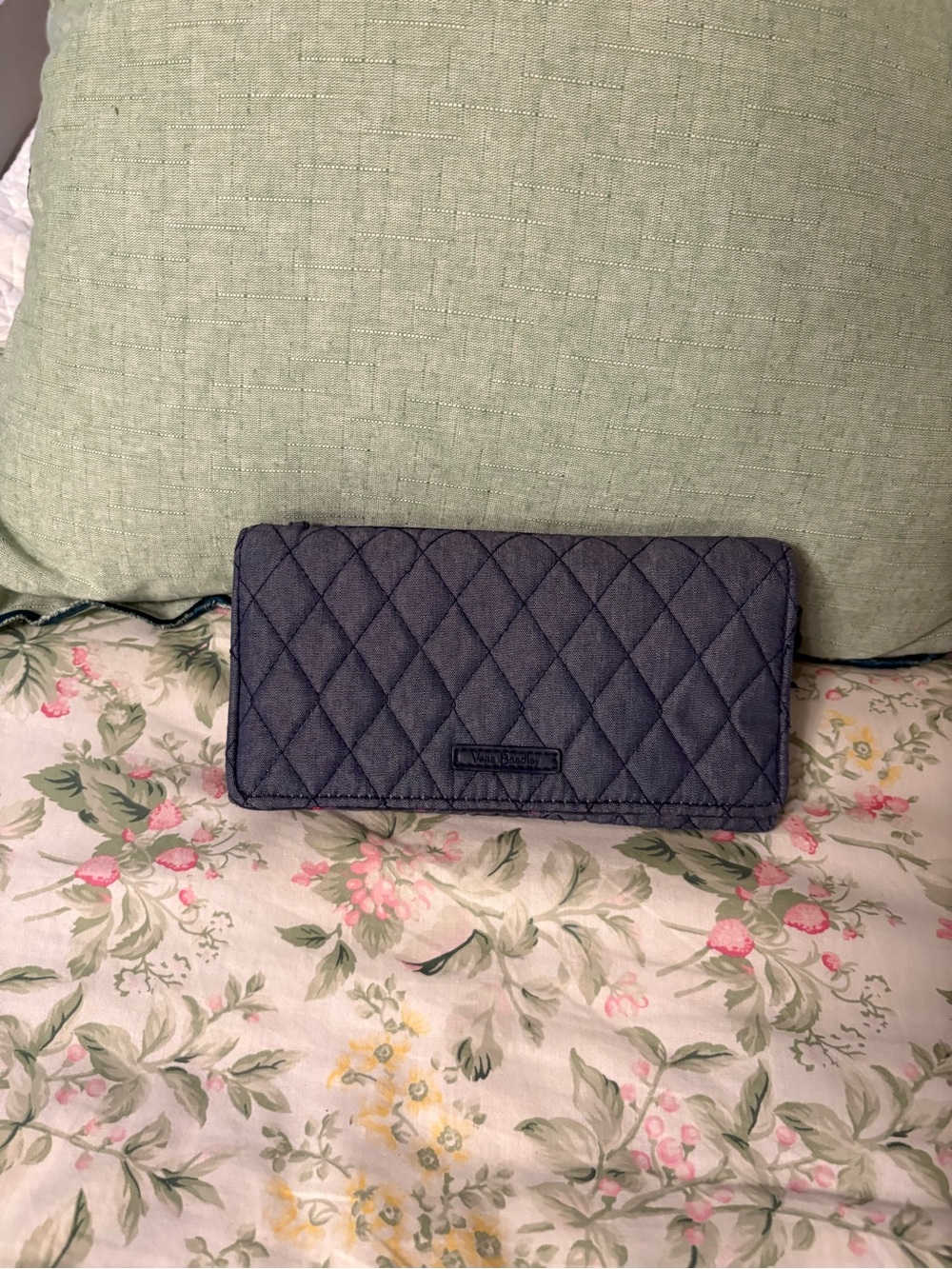 Vera Bradley Quilted Navy Trifold Wallet